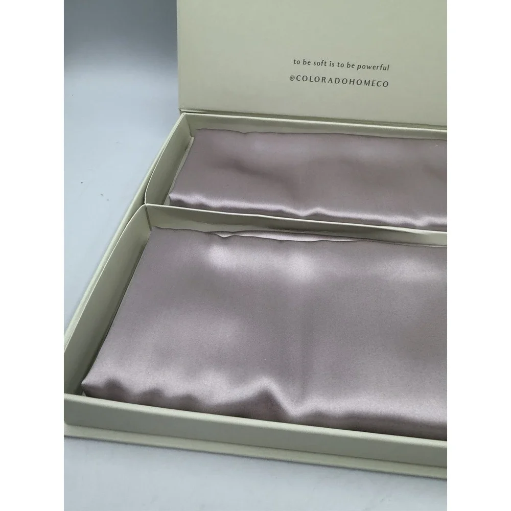 Set Of 2 NIB Colorado Home Co Sundaysilks 100% Mulberry Silk Pillowcases Purple